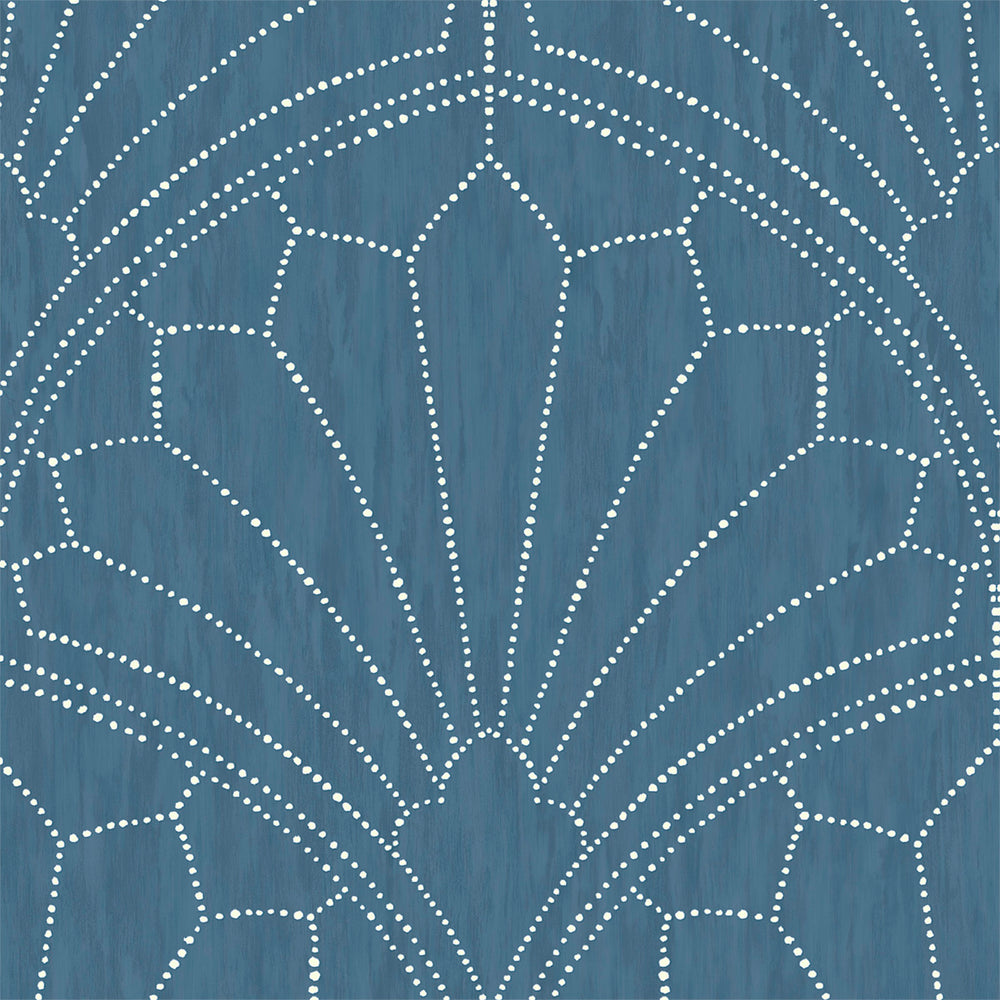 
                  
                    RY31502 blue scallop medallion geometric wallpaper from the Boho Rhapsody collection by Seabrook Designs
                  
                