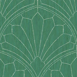 RY31504 green scallop medallion geometric wallpaper from the Boho Rhapsody collection by Seabrook Designs