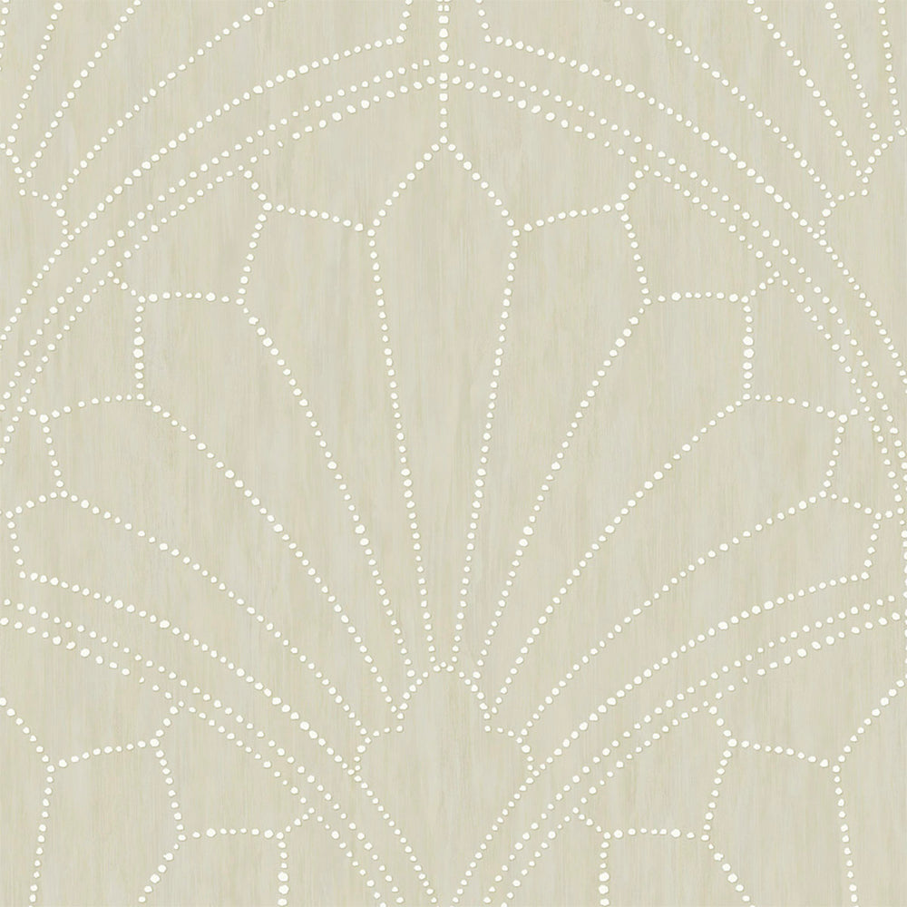 RY31505 neutral scallop medallion geometric wallpaper from the Boho Rhapsody collection by Seabrook Designs