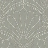 RY31515 gray scallop medallion geometric wallpaper from the Boho Rhapsody collection by Seabrook Designs