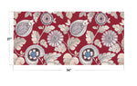 Boho Rhapsody Cabernet and Coral Calypso Paisley Leaf Fabric