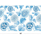 Boho Rhapsody Blue Oasis and Ivory Calypso Paisley Leaf Fabric