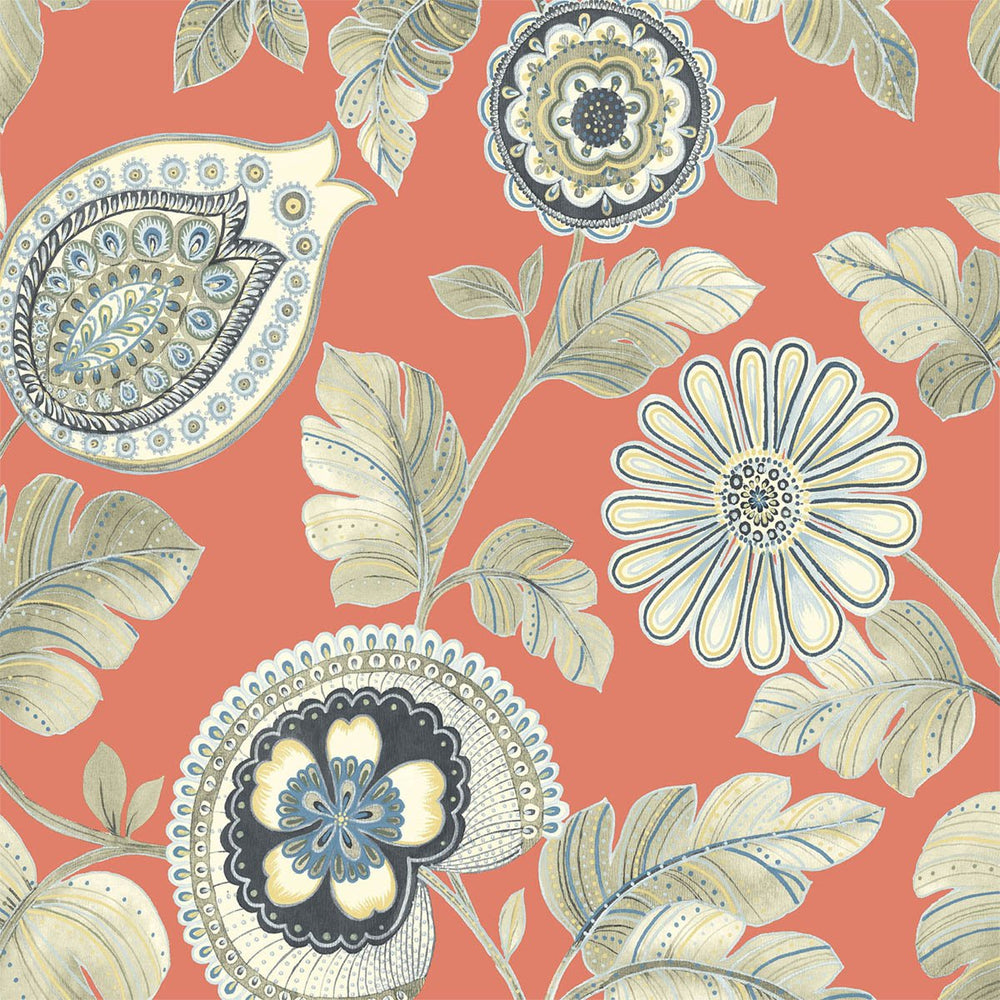 RY31906F paisley leaf botanical fabric from the Boho Rhapsody collection by Seabrook Designs