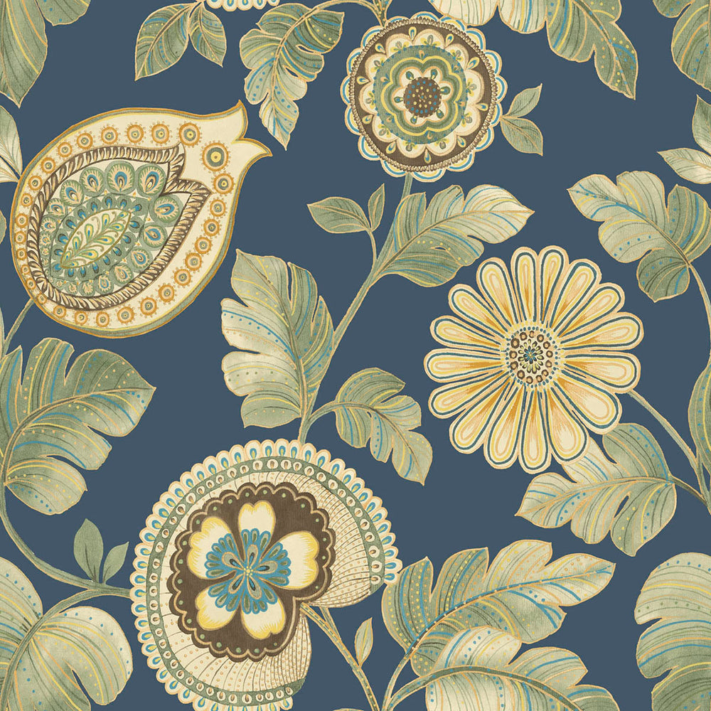 RY31912F paisley leaf botanical fabric from the Boho Rhapsody collection by Seabrook Designs