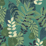 Boho Rhapsody Jade and Rosemary Tropicana Leaves Fabric