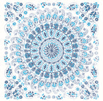 Boho Rhapsody Cerulean and Washed Denim Mandala Tile Fabric