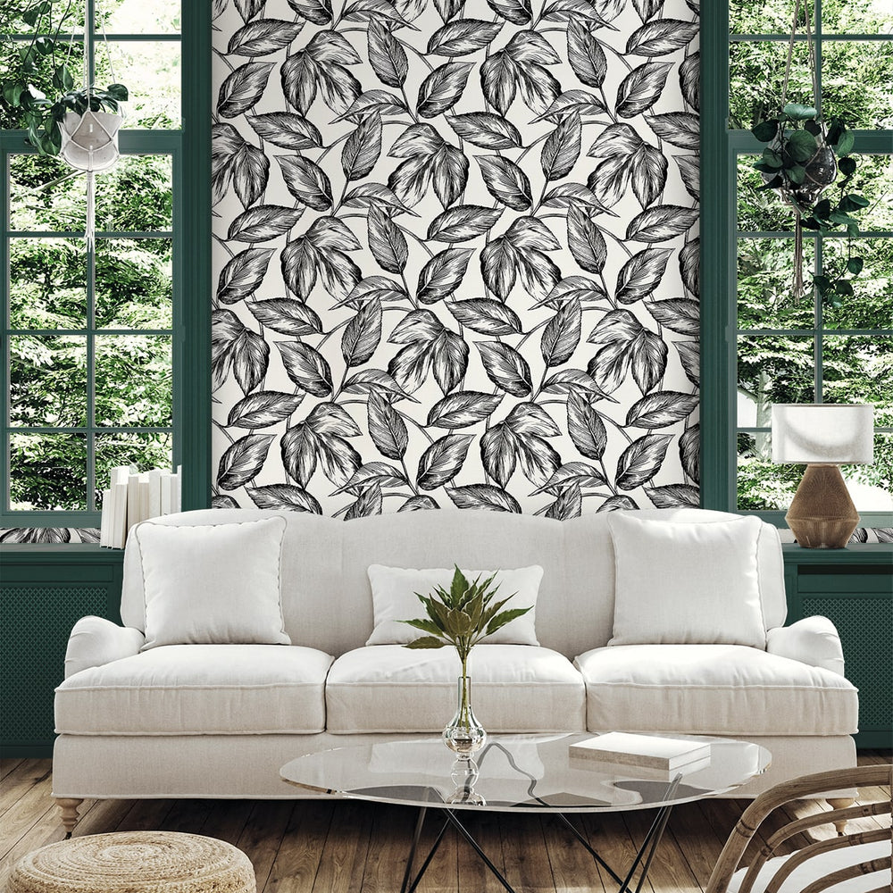 
                  
                    SC20000 leaf botanical wallpaper living room from the Summer House collection by Seabrook Designs
                  
                