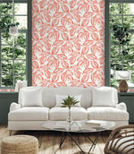 SC20001 leaf botanical wallpaper living room from the Summer House collection by Seabrook Designs