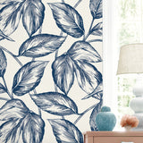 SC20002 leaf botanical wallpaper decor from the Summer House collection by Seabrook Designs