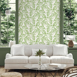 SC20004 leaf botanical wallpaper living room from the Summer House collection by Seabrook Designs