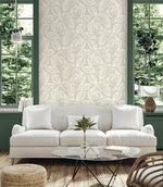 SC20005 leaf botanical wallpaper living room from the Summer House collection by Seabrook Designs
