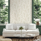 SC20005 leaf botanical wallpaper living room from the Summer House collection by Seabrook Designs