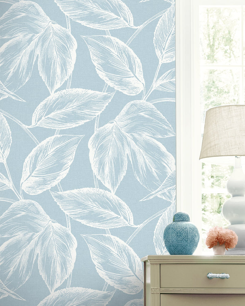 SC20022 leaf botanical wallpaper decor from the Summer House collection by Seabrook Designs