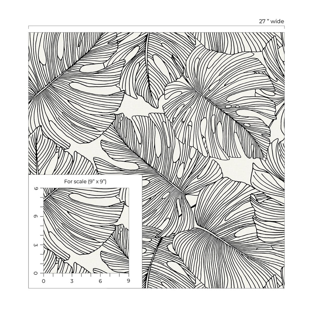 SC20200 palm leaf wallpaper scale from the Summer House collection by Seabrook Designs