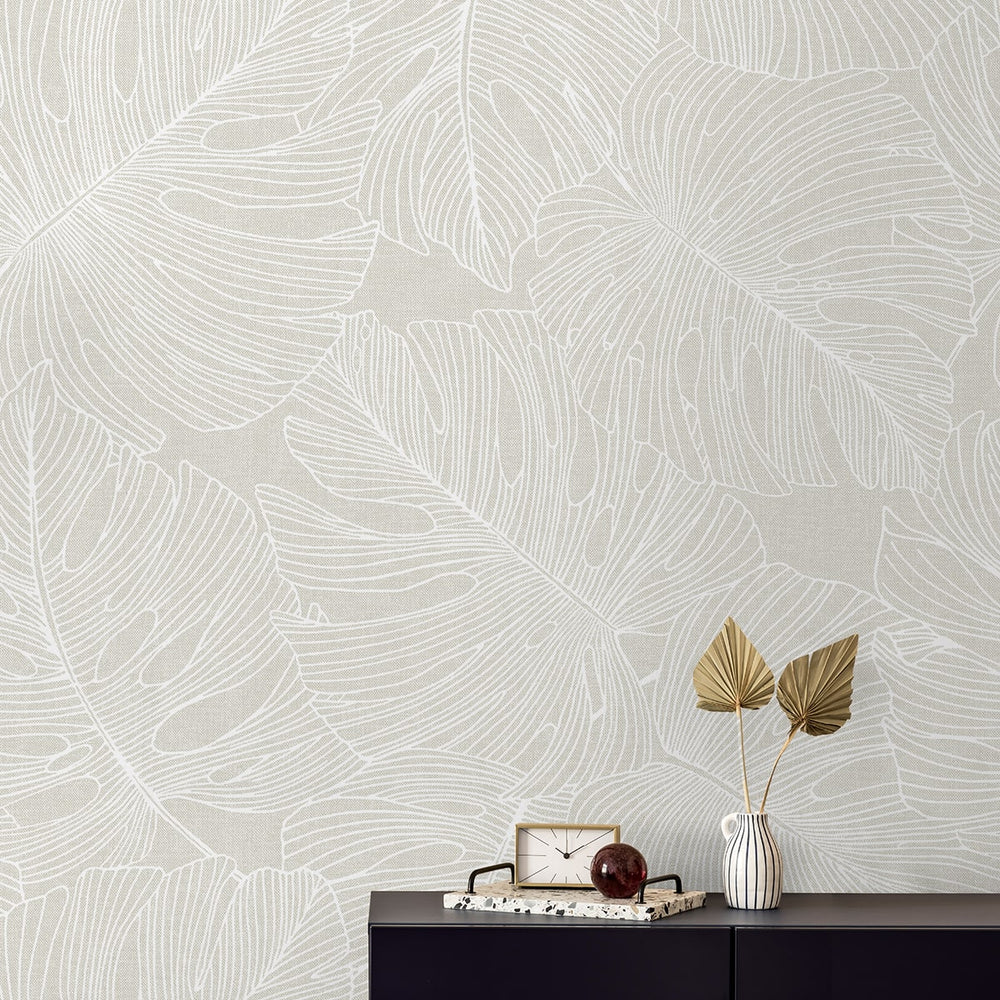 SC20205 palm leaf wallpaper decor from the Summer House collection by Seabrook Designs