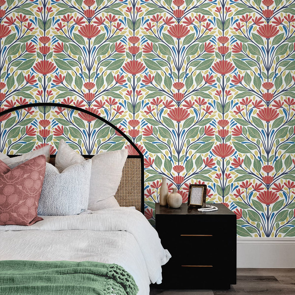 
                  
                    SC20601 folk floral wallpaper bedroom from the Summer House collection by Seabrook Designs
                  
                