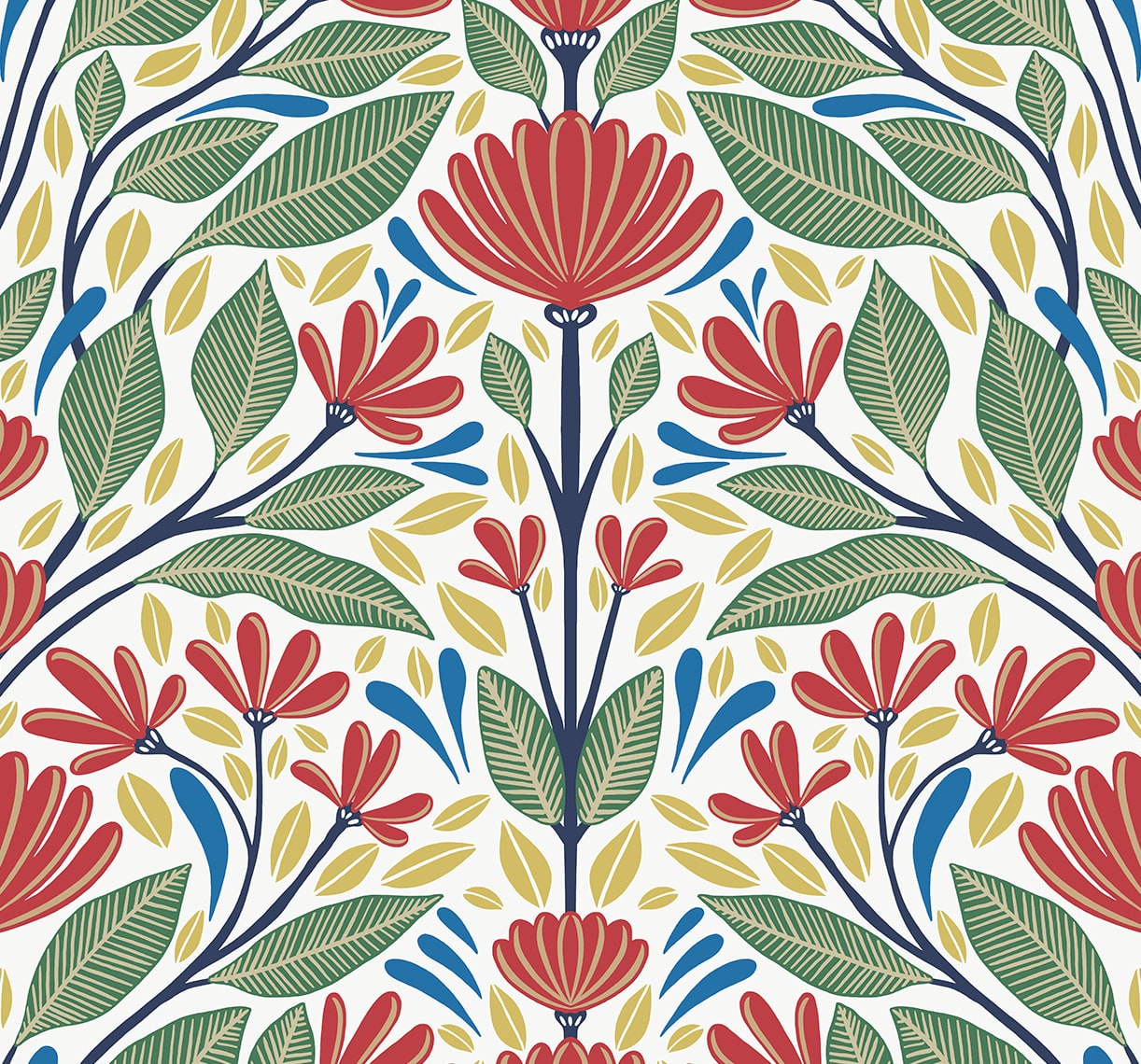 SC20601 folk floral wallpaper from the Summer House collection by Seabrook Designs