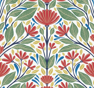 SC20601 folk floral wallpaper from the Summer House collection by Seabrook Designs