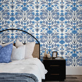 SC20602 folk floral wallpaper bedroom from the Summer House collection by Seabrook Designs