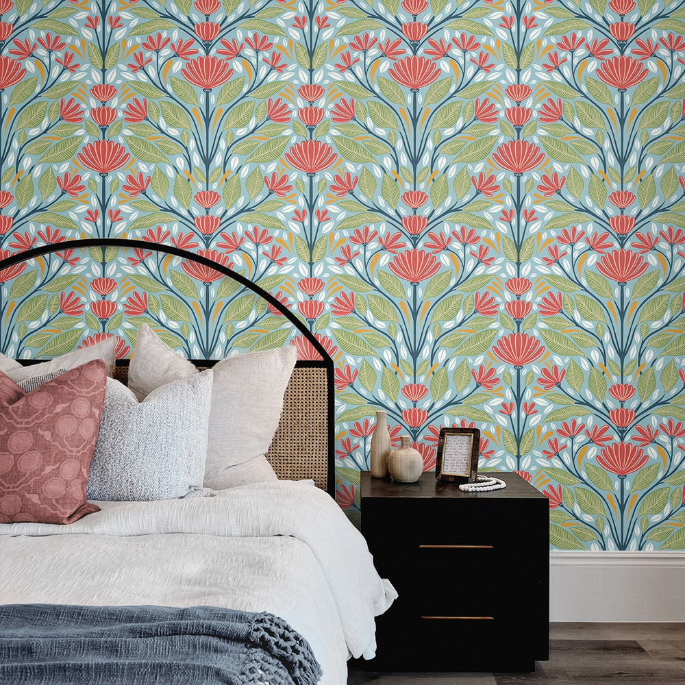 
                  
                    SC20604 folk floral wallpaper bedroom from the Summer House collection by Seabrook Designs
                  
                