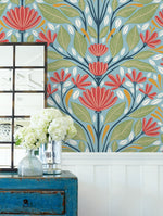 SC20604 folk floral wallpaper decor from the Summer House collection by Seabrook Designs