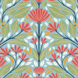SC20604 folk floral wallpaper from the Summer House collection by Seabrook Designs