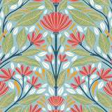 SC20604 folk floral wallpaper from the Summer House collection by Seabrook Designs