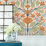SC20606 folk floral wallpaper decor from the Summer House collection by Seabrook Designs