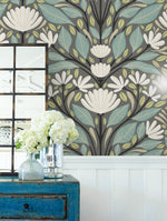 SC20608 folk floral wallpaper decor from the Summer House collection by Seabrook Designs