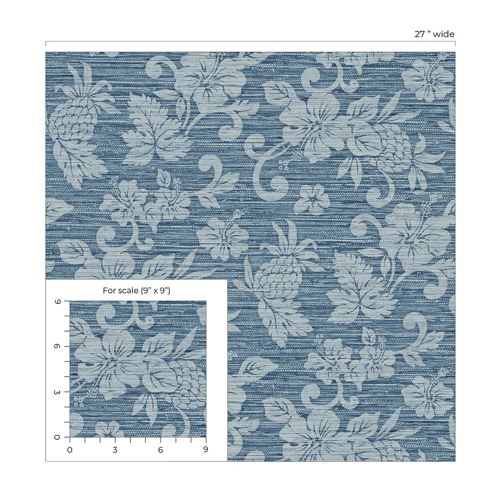 SC20802 floral vinyl wallpaper scale from the Summer House collection by Seabrook Designs