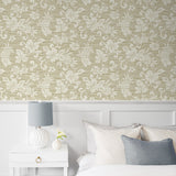 SC20805 floral vinyl wallpaper bedroom from the Summer House collection by Seabrook Designs