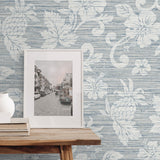 SC20812 floral vinyl wallpaper decor from the Summer House collection by Seabrook Designs