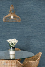 SC20902 faux jute textured vinyl wallpaper dining room from the Summer House collection by Seabrook Designs