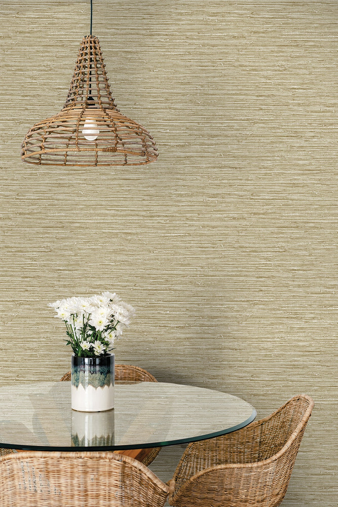 SC20905 faux jute textured vinyl wallpaper dining room from the Summer House collection by Seabrook Designs