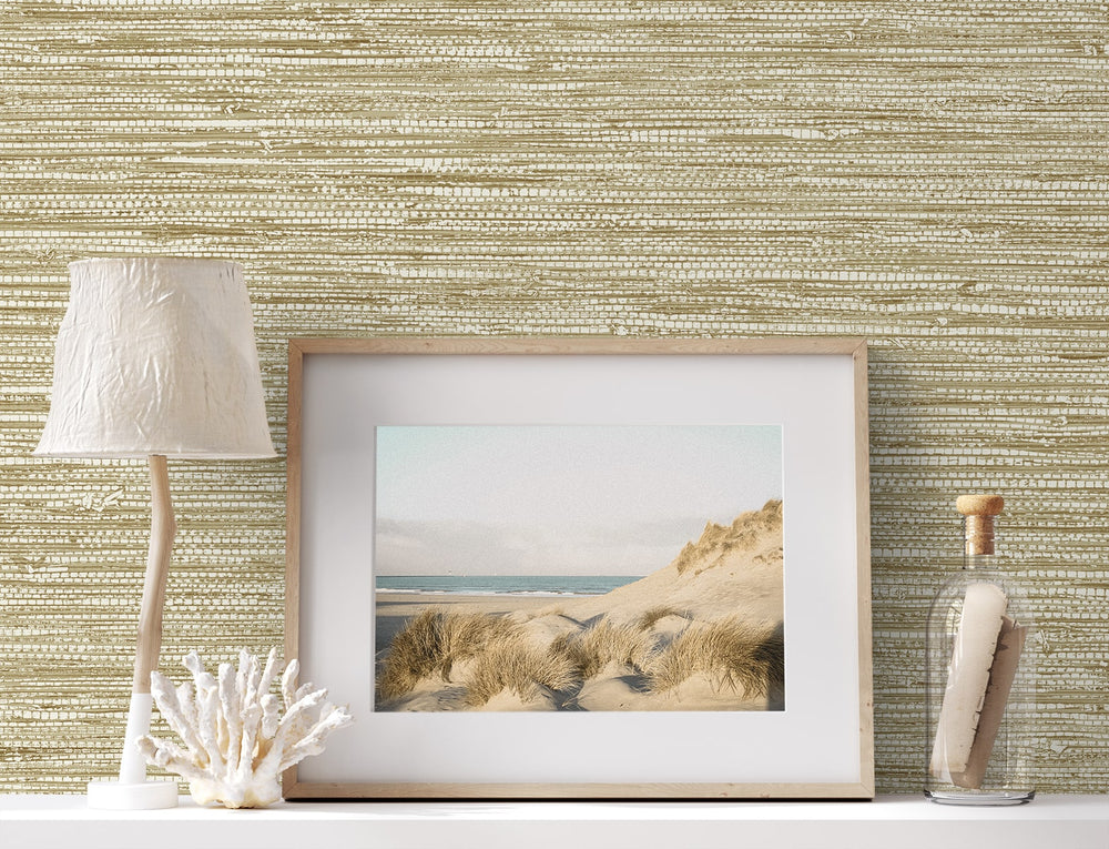 SC20905 faux jute textured vinyl wallpaper decor from the Summer House collection by Seabrook Designs