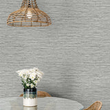 SC20908 faux jute textured vinyl wallpaper dining room from the Summer House collection by Seabrook Designs
