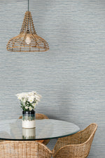 SC20912 faux jute textured vinyl wallpaper dining room from the Summer House collection by Seabrook Designs