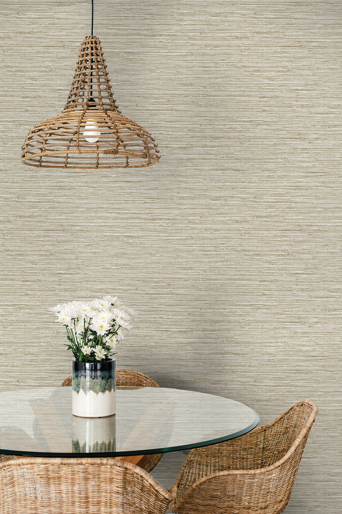 SC20915 faux jute textured vinyl wallpaper dining room from the Summer House collection by Seabrook Designs