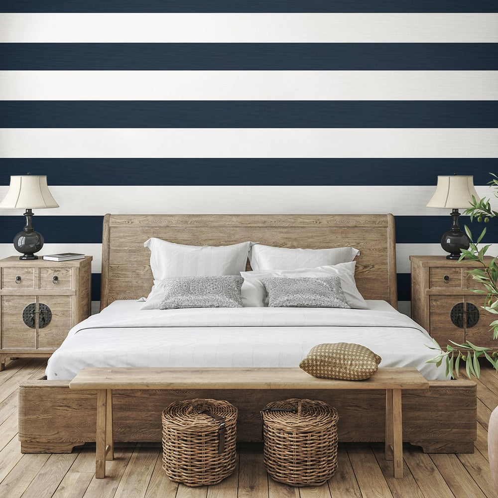 
                  
                    SC21002 striped stringcloth wallpaper bedroom from the Summer House collection by Seabrook Designs
                  
                