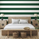 SC21004 striped stringcloth wallpaper bedroom from the Summer House collection by Seabrook Designs