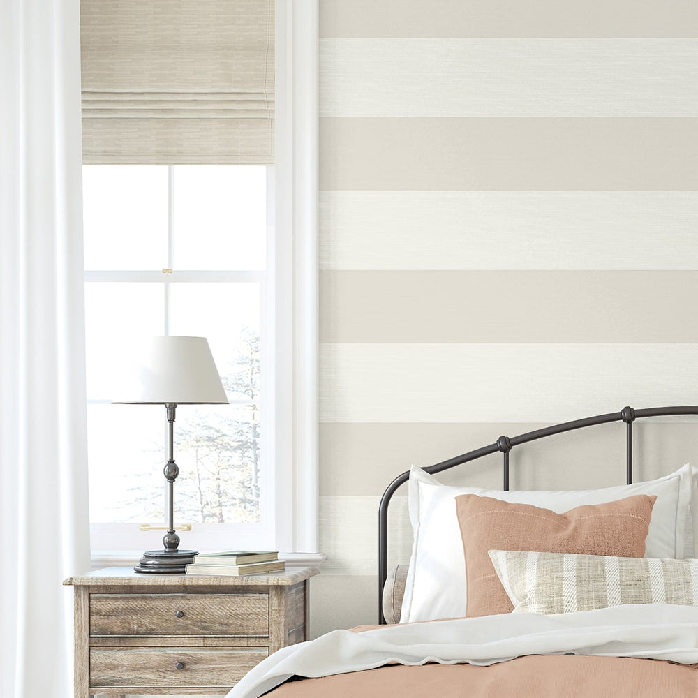 
                  
                    SC21005 striped stringcloth wallpaper bedroom from the Summer House collection by Seabrook Designs
                  
                