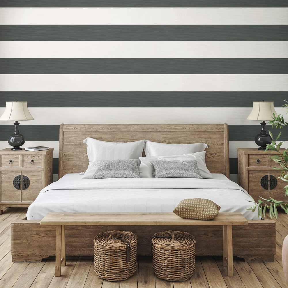
                  
                    SC21008 striped stringcloth wallpaper bedroom from the Summer House collection by Seabrook Designs
                  
                