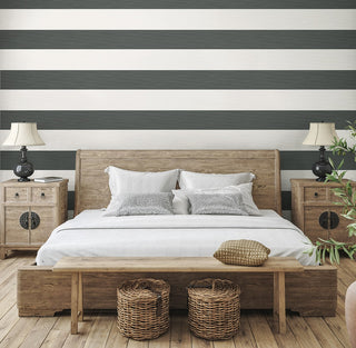 SC21008 striped stringcloth wallpaper bedroom from the Summer House collection by Seabrook Designs