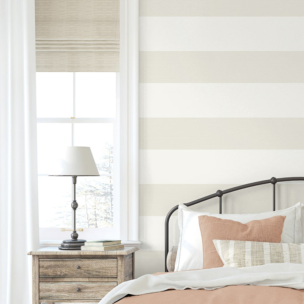 
                  
                    SC21015 striped stringcloth wallpaper bedroom from the Summer House collection by Seabrook Designs
                  
                