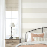 SC21015 striped stringcloth wallpaper bedroom from the Summer House collection by Seabrook Designs