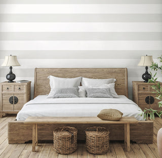 SC21018 striped stringcloth wallpaper bedroom from the Summer House collection by Seabrook Designs