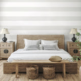 SC21018 striped stringcloth wallpaper bedroom from the Summer House collection by Seabrook Designs