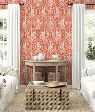 SC21401 botanical wallpaper living room from the Summer House collection by Seabrook Designs