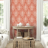 SC21401 botanical wallpaper living room from the Summer House collection by Seabrook Designs