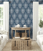 SC21412 botanical wallpaper living room from the Summer House collection by Seabrook Designs
